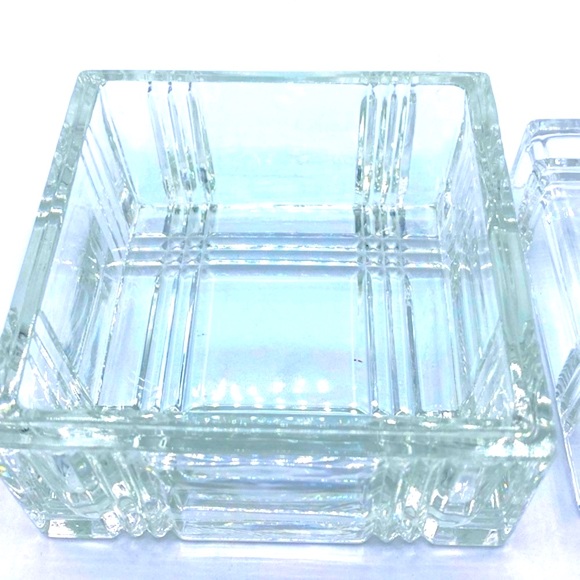 Vintage Lead Crystal Square Trinket Box Beautiful For Your Crystal Collection - Picture 3 of 7
